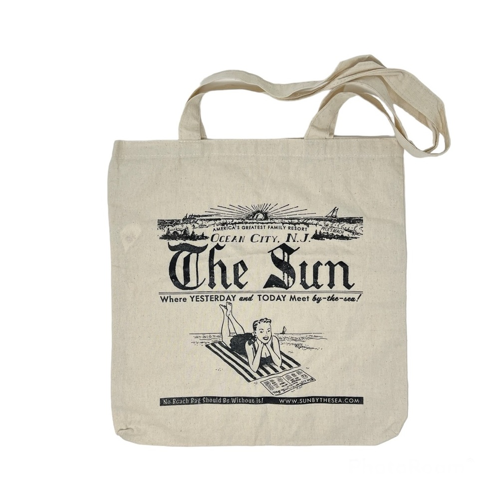 The Sun Ocean City New Jersey Lightweight Tote Bag Retro